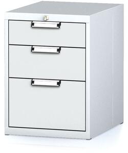 Dílenský zásuvkový box na nářadí MECHANIC, 3 zásuvky, 480 x 600 x 662 mm, šedé dveře