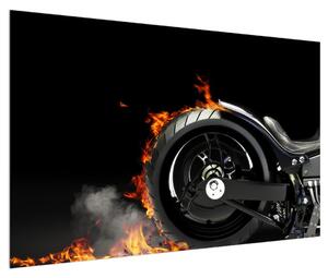 Obraz kola v ohni (120x80 cm)