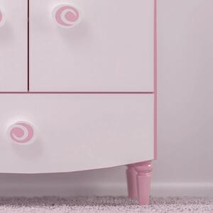 Kombinovaná komoda se zrcadlem Susy - bílá/růžová