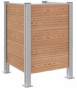 Plot pro popelnice Hnědá 85 x 85 x 115 cm Hliník a WPC
