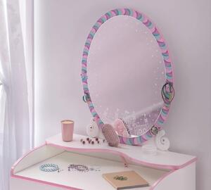 Kombinovaná komoda se zrcadlem Susy - bílá/růžová