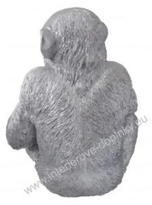 Soška Šimpanz sedící stříbrný 51 cm