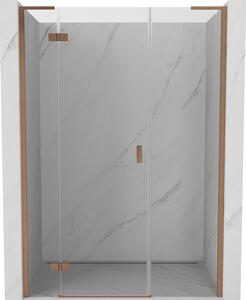 Mexen Mist-H L, 1-křídlé sprchové dveře levé 120 cm, čiré sklo, měděný matný profil, 8A5L-120-001-65-00-L