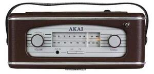 Rádio Akai APR 220, AUX, Vintage Retro, hnědé VÝPRODEJ