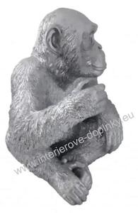 Soška Šimpanz sedící stříbrný 51 cm