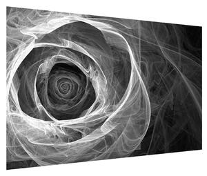 Černobílý obraz abstraktní růže (120x80 cm)