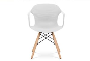 Jídelní židle Albina, bílý strukturovaný plast / natural