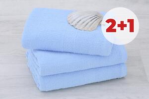 Set 2 ručníků EKONOM světle modrý+ ručník ZDARMA