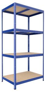 Regál do technické místnosti Biedrax 35 x 60 x 180 cm, modrý, 4 police MDF, nosnost 200 kg na polici