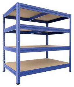 Regál do dílny Biedrax 35 x 60 x 90 cm, modrý, 4 police MDF, nosnost 200 kg na polici