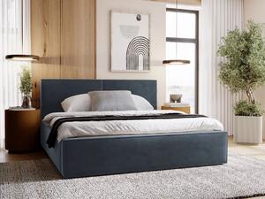 Dvoulůžková postel s úložným prostorem 200x200 LAMESA - modrošedá