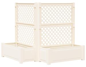 Velký květináč s treláží 2 pcs Bílá 143 x 143 x 133,5 cm PP