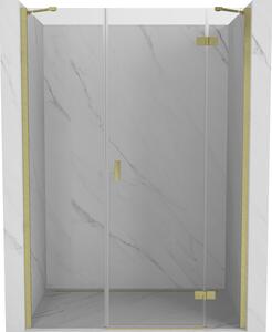 Mexen Mist-H, 1-křídlé sprchové dveře pravé 120 cm, čiré sklo, zlatý matný profil, 8A5-120-001-55-00-P