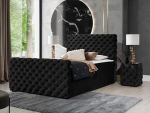 Hotelová dvojlůžková postel 180x200 VALANCIA LUX - černá + topper ZDARMA