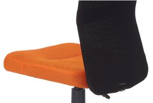 Autronic Kancelářská židle, oranžová mesh, plastový kříž, síťovina černá - KA-2325 ORA