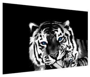 Obraz tygra s mládětem (120x80 cm)