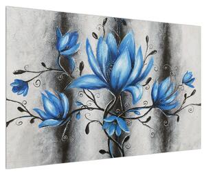 Obraz modrých květů (120x80 cm)