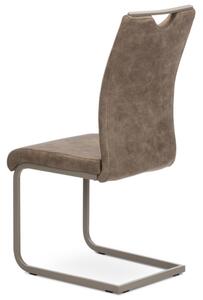 Autronic - Jídelní židle, lanýžová látka v dekoru vintage kůže - DCL-412 LAN3