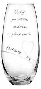 Dekorant Váza pro paní učitelku Romance s kamínky Swarovski 25 cm