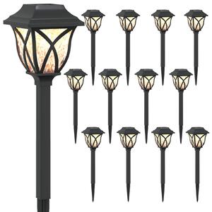 Venkovní solární světla s zemním hrotem 12 pcs Teplá bílá 42 cm