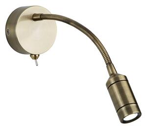 Searchlight 2256AB LED nástěnné svítidlo Wall 1x0.5W | 24lm | 3000K - vypínač na těle, mosaz