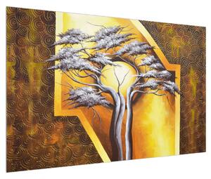 Orientální obraz stromu a slunce (120x80 cm)