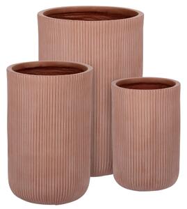 Bizzotto Set tří terakotově červených květináčů Hover Ø 24/30/55 cm