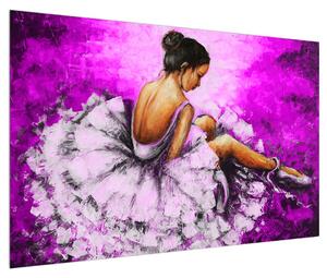 Obraz sedící baletky (120x80 cm)