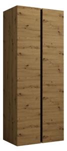 Šatní skříň do předsíně 74 cm SELAND - dub artisan / černá