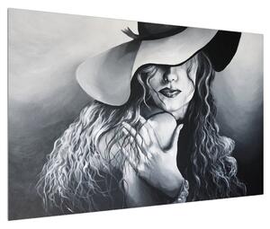 Obraz ženy v klobouku (120x80 cm)