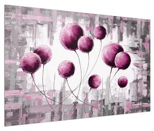 Abstraktní obraz - růžové balónky (120x80 cm)