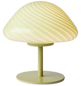 -25 % Dny MOMENTI– Halo Design Olivově zelená skleněná stolní lampa Mini Mush 17 cm