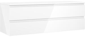 Mexen Orio, koupelnová skříňka 140 cm s horní deskou, 2 zásuvky, bílá lesklá, 91A10-14047-2-BFFC00
