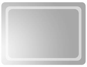 LED koupelnové zrcadlo Transparentní 80 x 60 cm tvrzené sklo