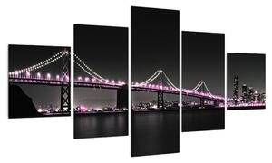 Noční obraz mostu (125x70 cm)