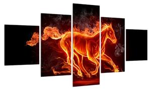 Obraz koně v ohni (125x70 cm)