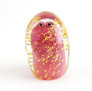 Skleněná figurka Crystal Blob Yellow Splashes