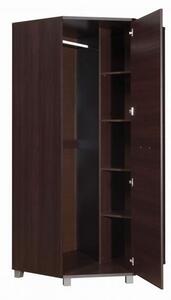 Rohová šatní skříň 90 cm ANDOVER - kaštan wenge