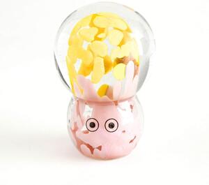 Skleněná figurka Crystal Blob Pink/Yellow Shroom