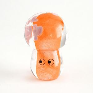 Skleněná figurka Crystal Blob Deep Orange Shroom
