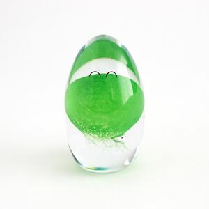 Skleněná figurka Crystal Blob Egg Green