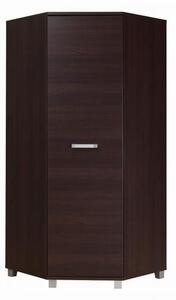 Rohová šatní skříň 90 cm ANDOVER - kaštan wenge