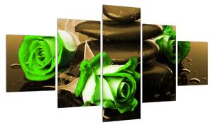 Obraz zelených růží (125x70 cm)