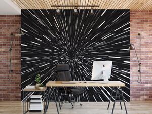 FUGU Tapeta na zeď Skok do hyperprostoru - black Materiál: Digitální eko vlies - klasická tapeta nesamolepicí