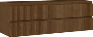 Mexen Rivel, koupelnová skříňka pod umyvadlo 140 cm, 2 zásuvky, drážkovaná, ořech, 91A20-14047-2-BFF86