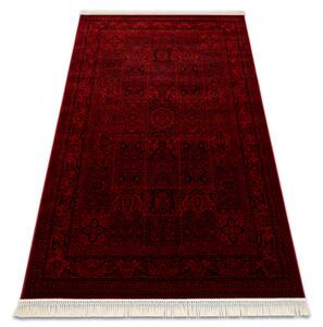 Makro Abra Kusový koberec klasický ORIENT 5365 bordó černý s třásněmi Rozměr: 100x200 cm