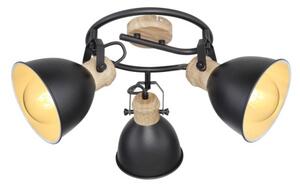 Globo54018-3S přisazené stropní svítidlo Wiho 3x40W | E27- černá, dřevo