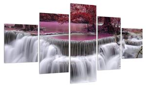 Obraz podzimních vodopádů (125x70 cm)
