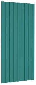 Střešní panel 12 pcs Zelená 100 x 45 cm Pozinkovaná ocel