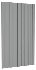 Střešní panel 12 pcs Šedá 80 x 45 cm Pozinkovaná ocel